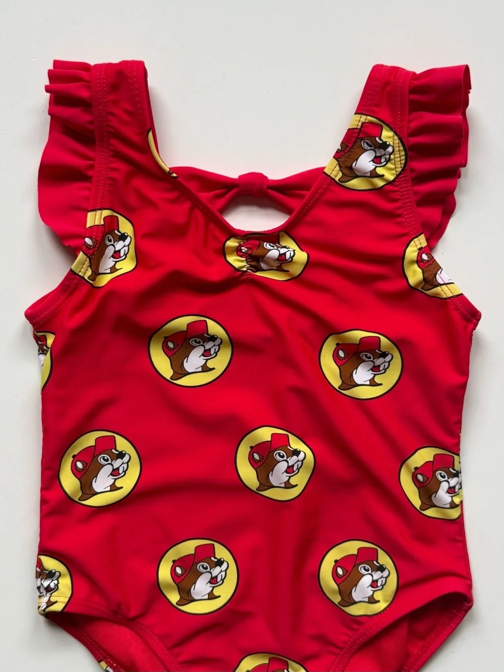 Buc-ees Girls Logo Mascot One-Piece Swimsuit - Size 3T